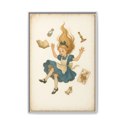Alice Down the Rabbit Hole - Framed Canvas