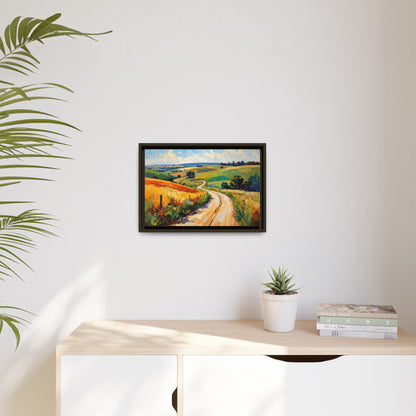 Lazy Country Road #3 - Framed Canvas