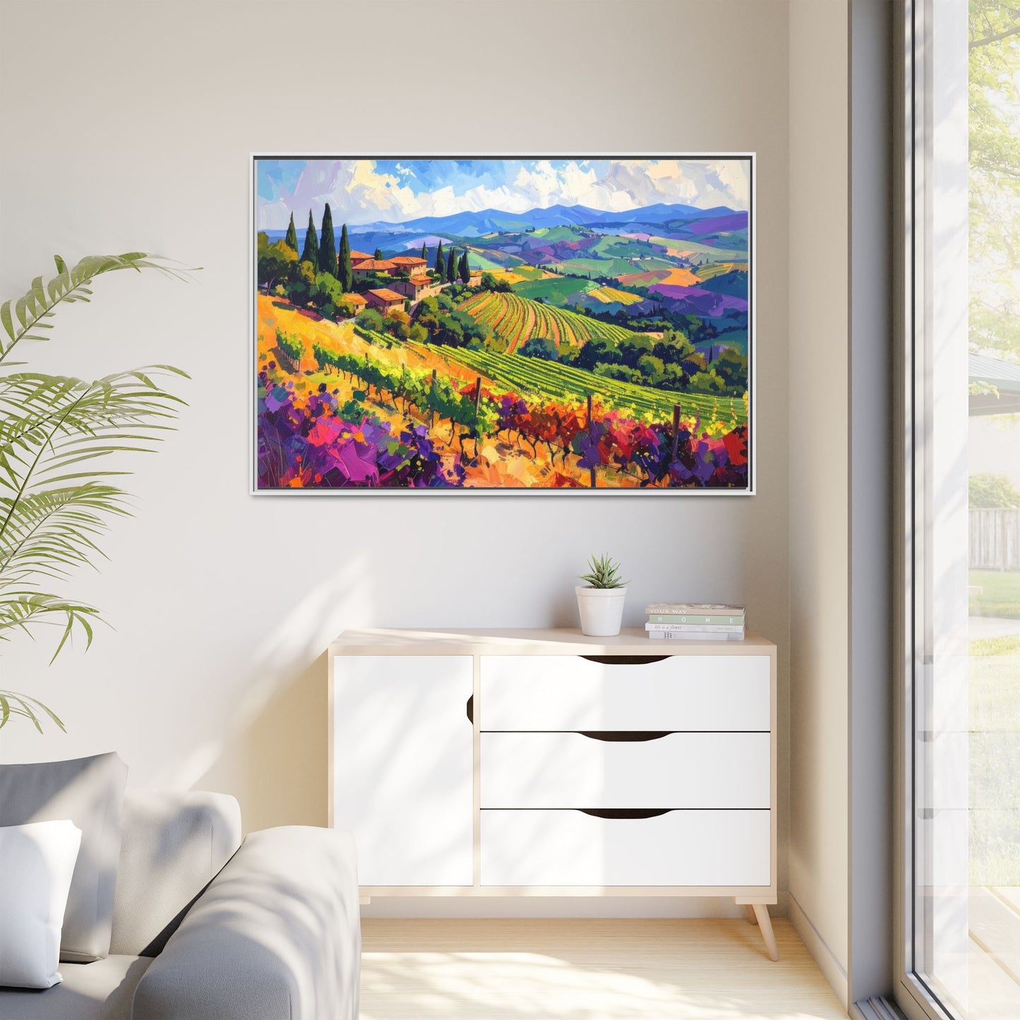 Italian Vineyard - Framed Canvas