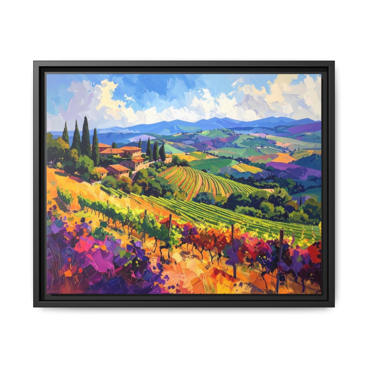 Italian Vineyard - Framed Canvas