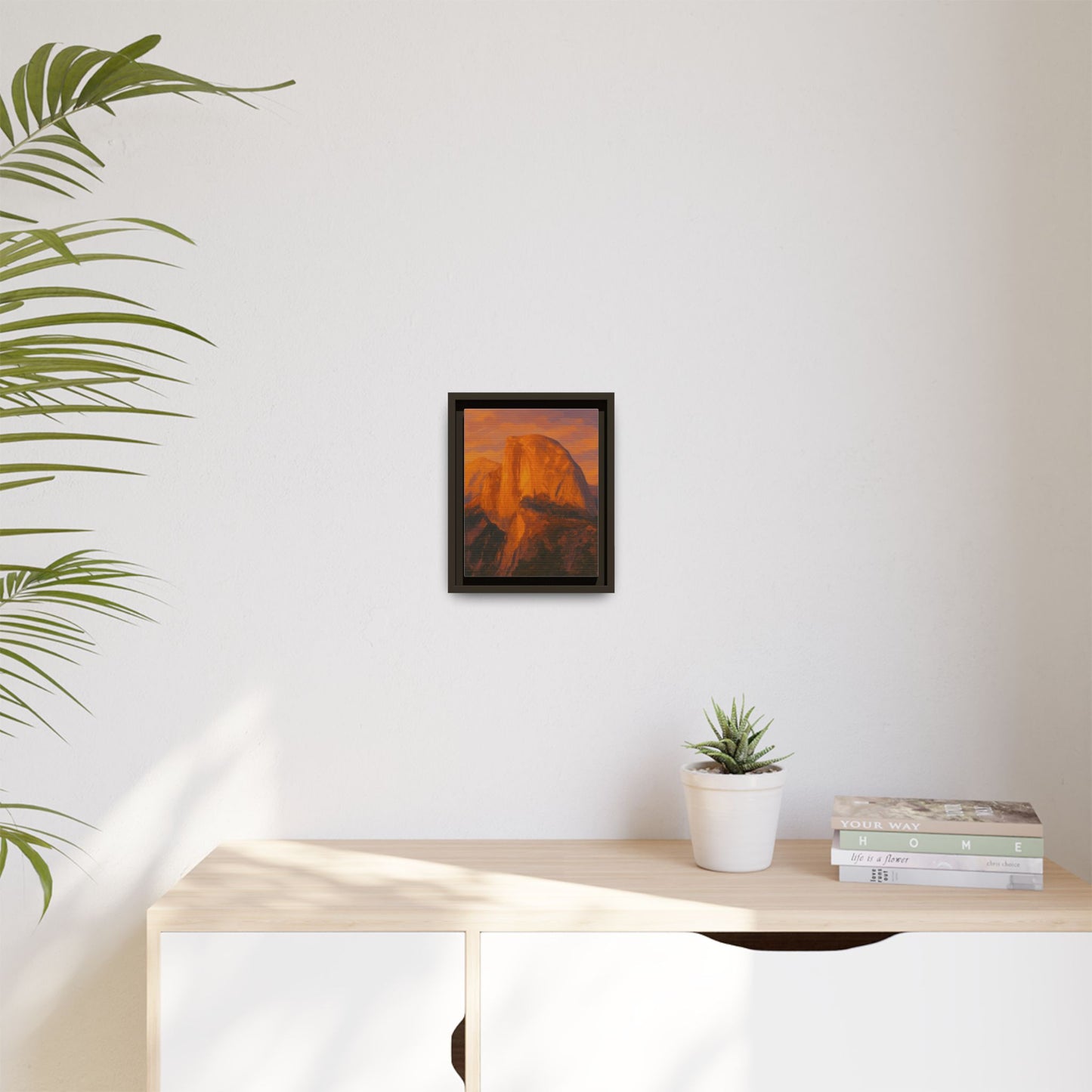 Sunset Over Half Dome - Framed Canvas