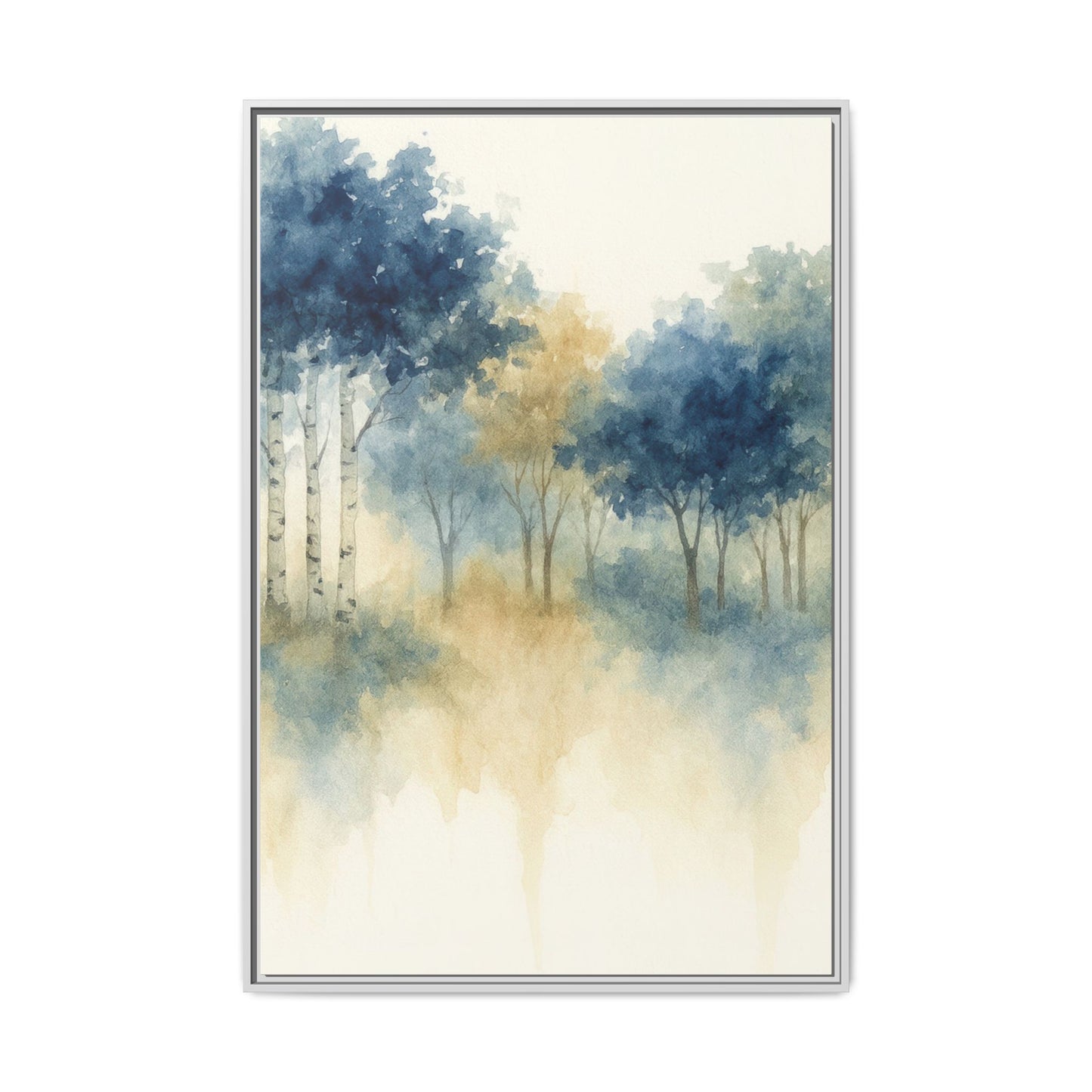 Floating Aspen and Birch Forest - Framed Canvas