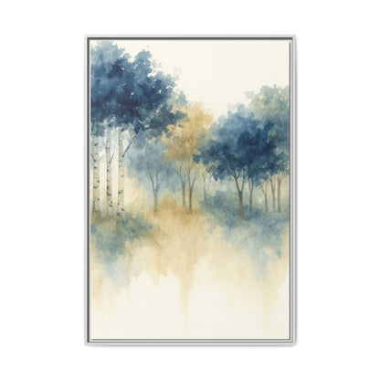 Floating Aspen and Birch Forest - Framed Canvas