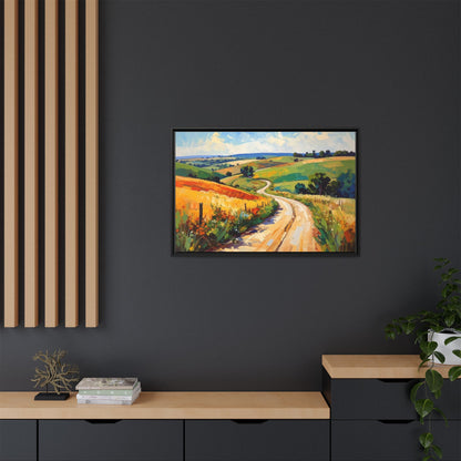Lazy Country Road #3 - Framed Canvas