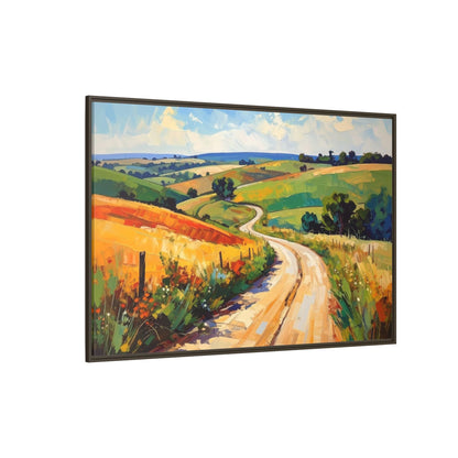 Lazy Country Road #3 - Framed Canvas