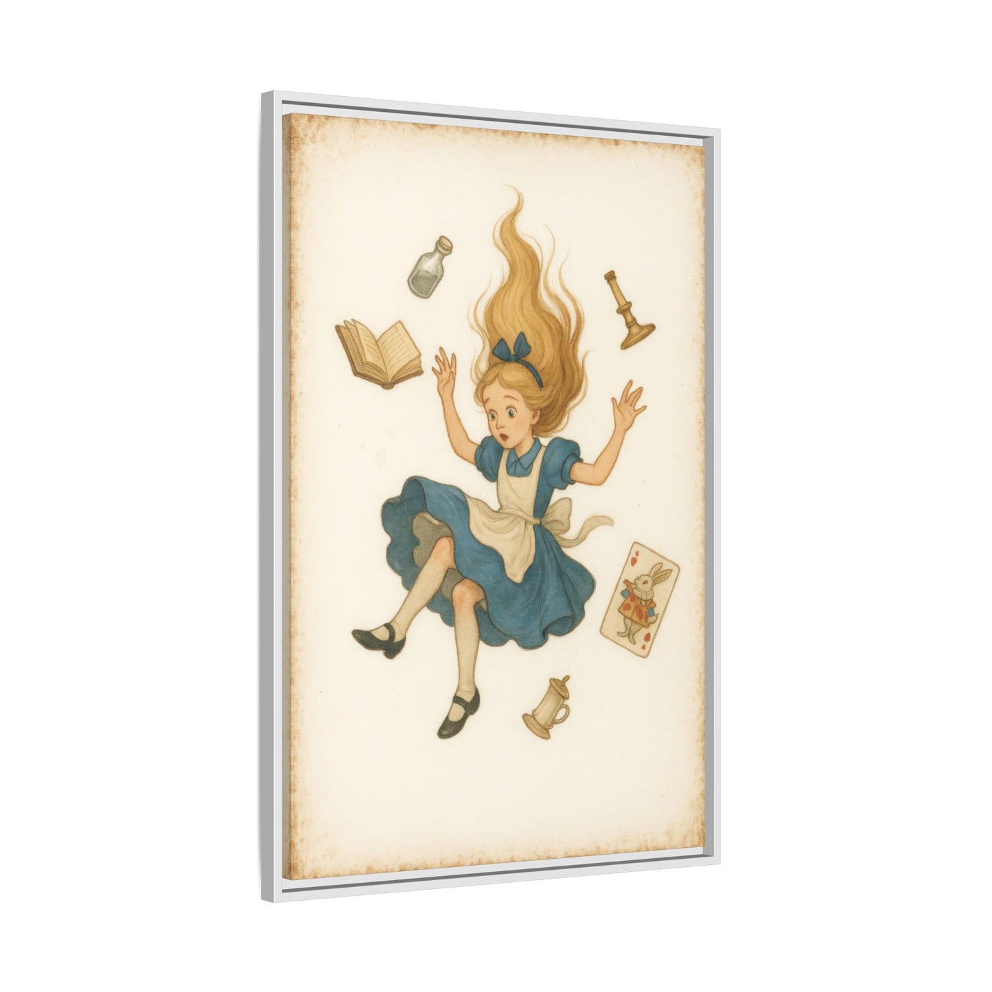 Alice Down the Rabbit Hole - Framed Canvas