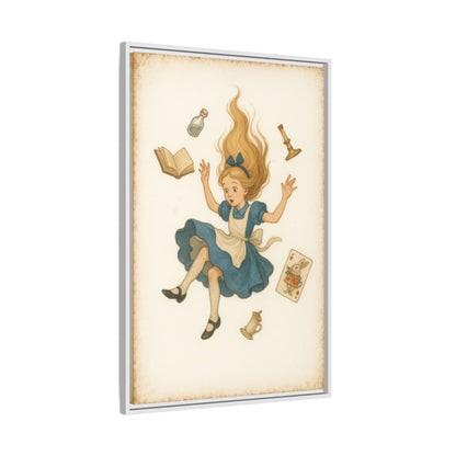 Alice Down the Rabbit Hole - Framed Canvas