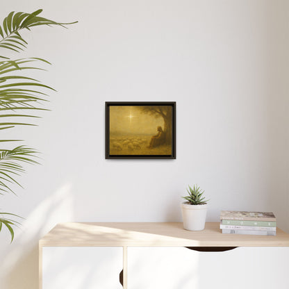 Shepherd In The Field - Framed Canvas