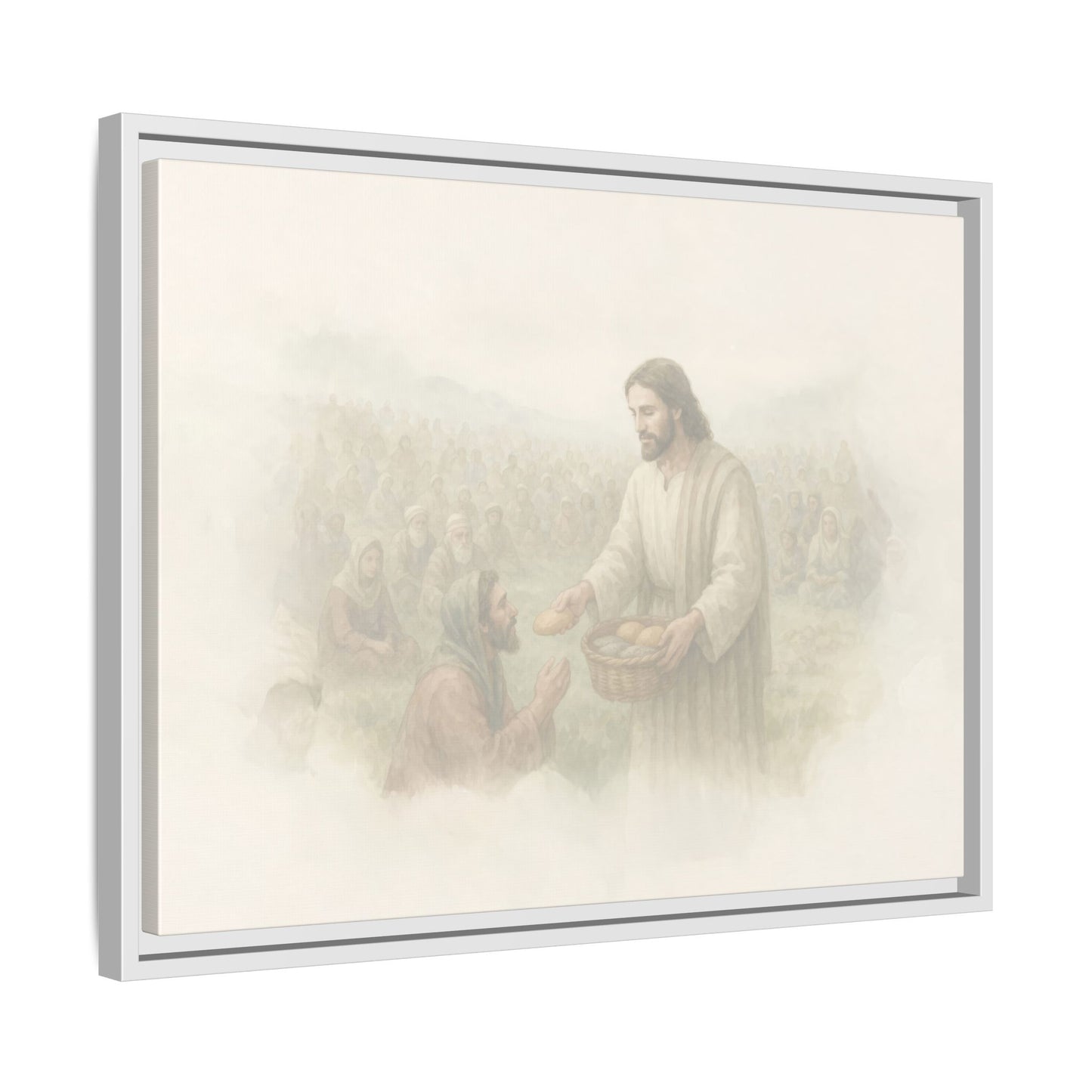 Jesus Feeds The 5,000 - Framed Canvas