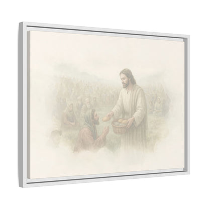 Jesus Feeds The 5,000 - Framed Canvas