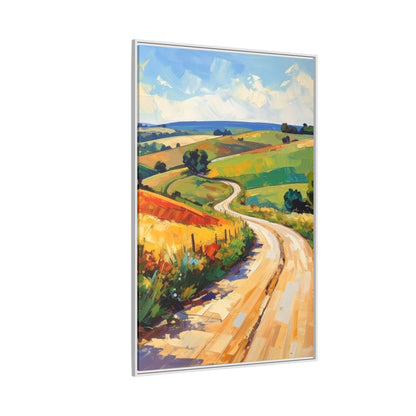 Lazy Country Road #3 - Framed Canvas