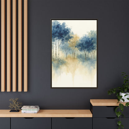 Floating Aspen and Birch Forest - Framed Canvas