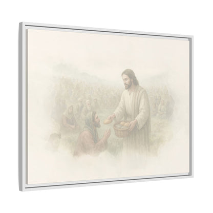 Jesus Feeds The 5,000 - Framed Canvas