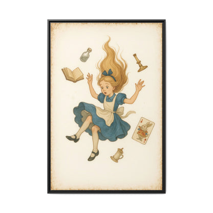 Alice Down the Rabbit Hole - Framed Canvas
