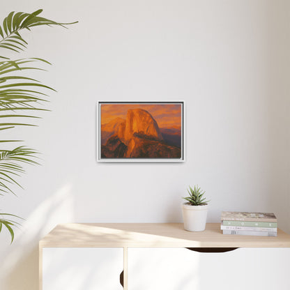 Sunset Over Half Dome - Framed Canvas