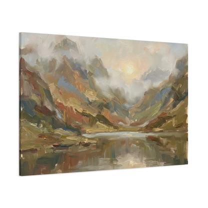 Misty Mountain Lake Canvas