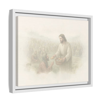 Jesus Feeds The 5,000 - Framed Canvas