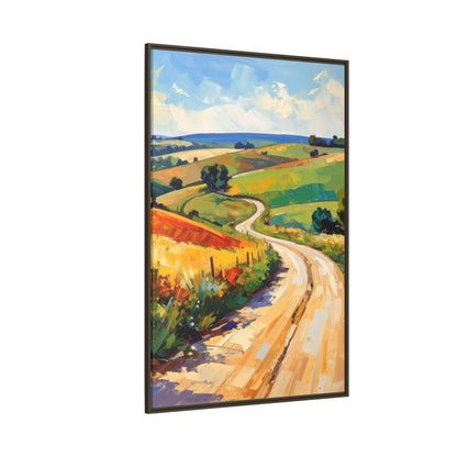 Lazy Country Road #3 - Framed Canvas