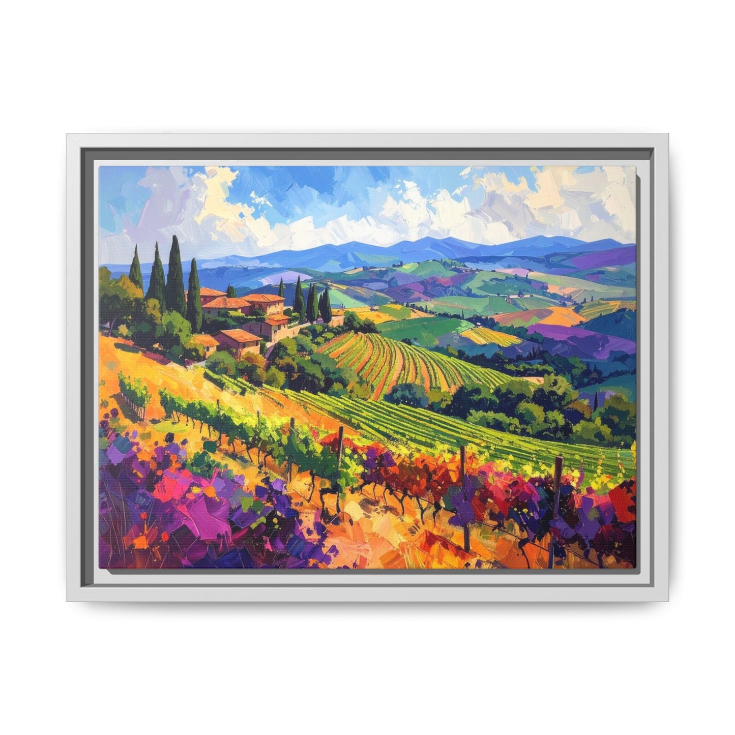 Italian Vineyard - Framed Canvas