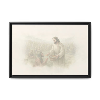 Jesus Feeds The 5,000 - Framed Canvas