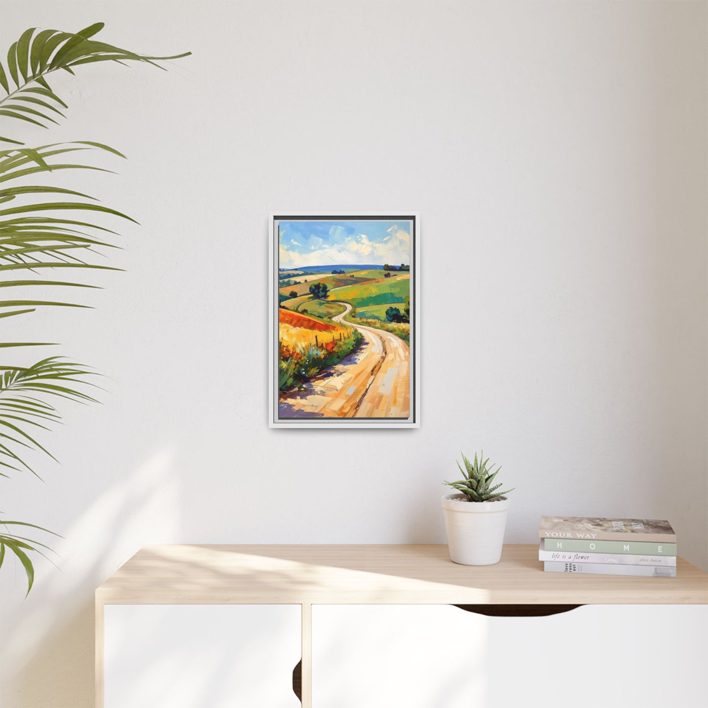Lazy Country Road #3 - Framed Canvas