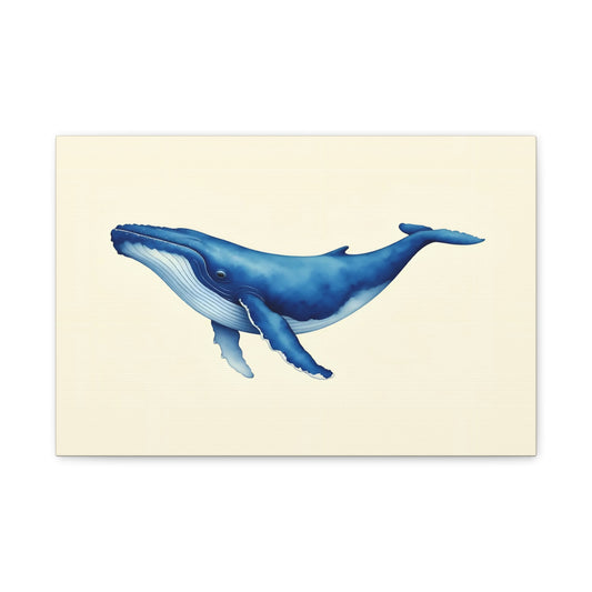 Blue Whale Watercolor Canvas