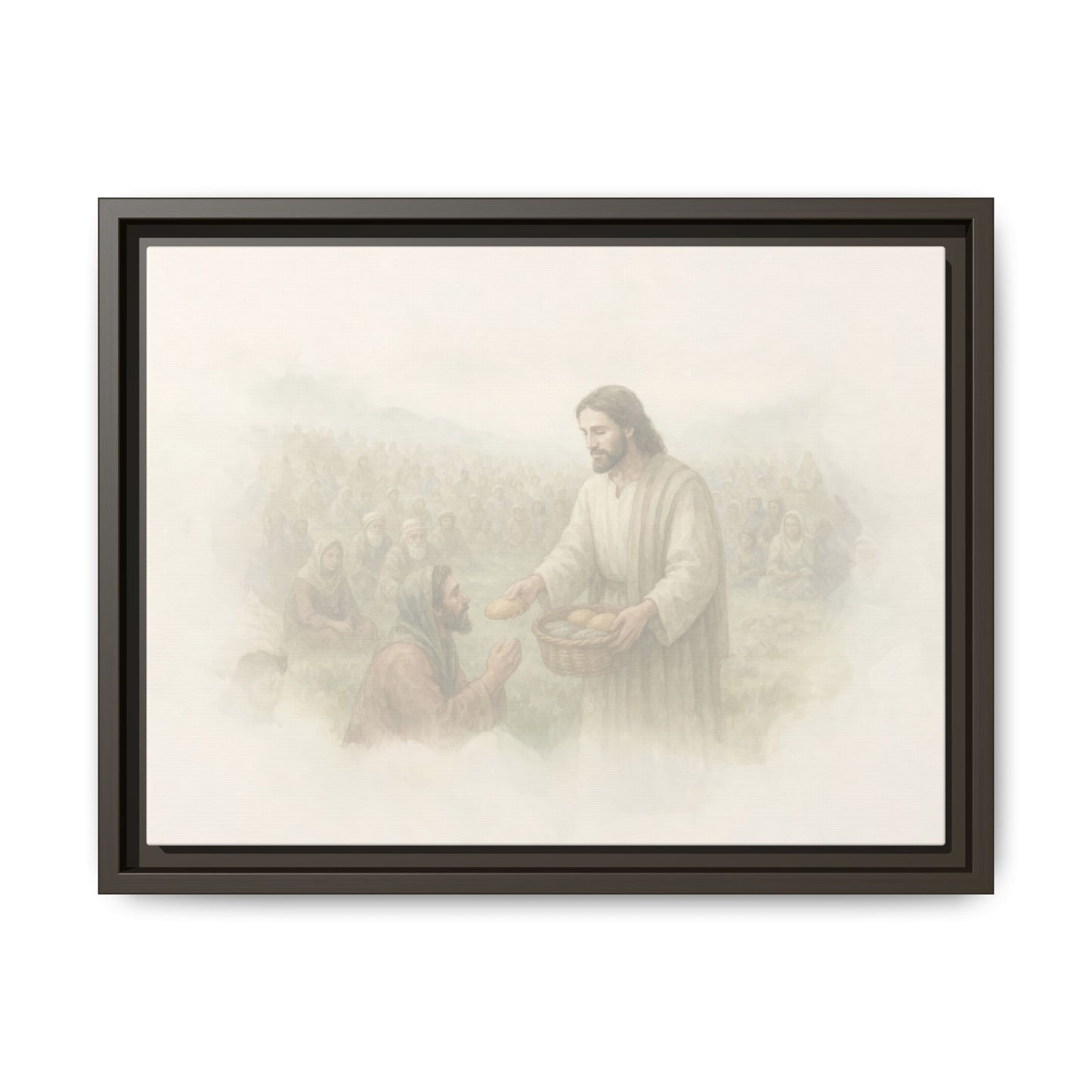 Jesus Feeds The 5,000 - Framed Canvas