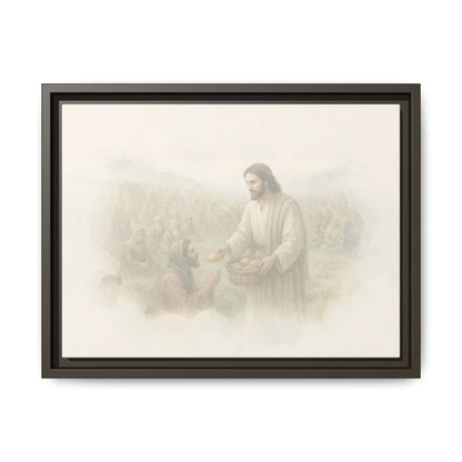 Jesus Feeds The 5,000 - Framed Canvas