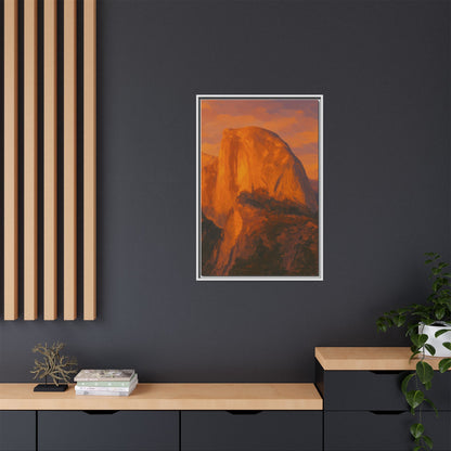 Sunset Over Half Dome - Framed Canvas