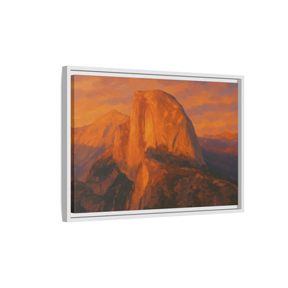 Sunset Over Half Dome - Framed Canvas