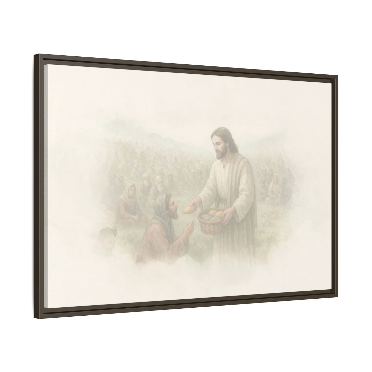 Jesus Feeds The 5,000 - Framed Canvas