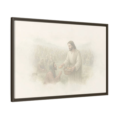 Jesus Feeds The 5,000 - Framed Canvas