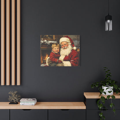 Vintage Santa with Little Boy - Canvas