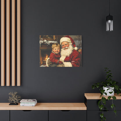 Vintage Santa with Little Boy - Canvas