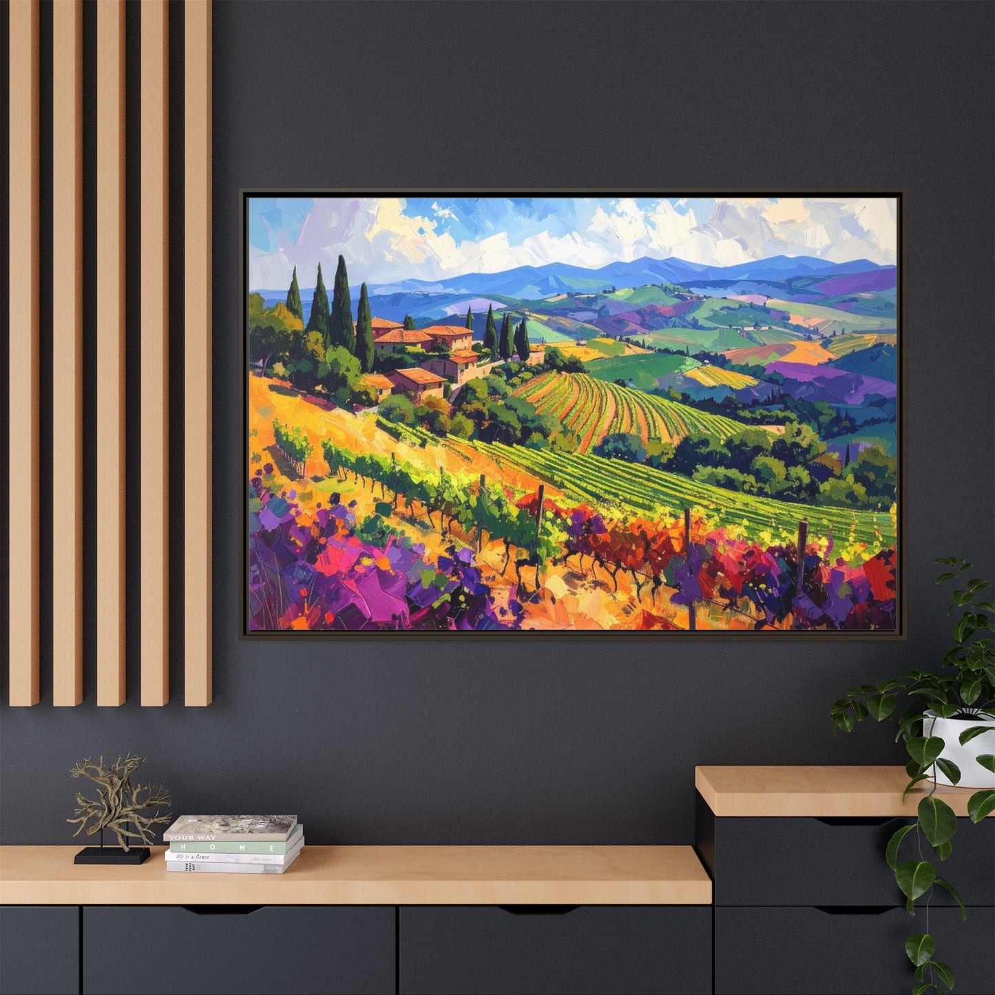 Italian Vineyard - Framed Canvas