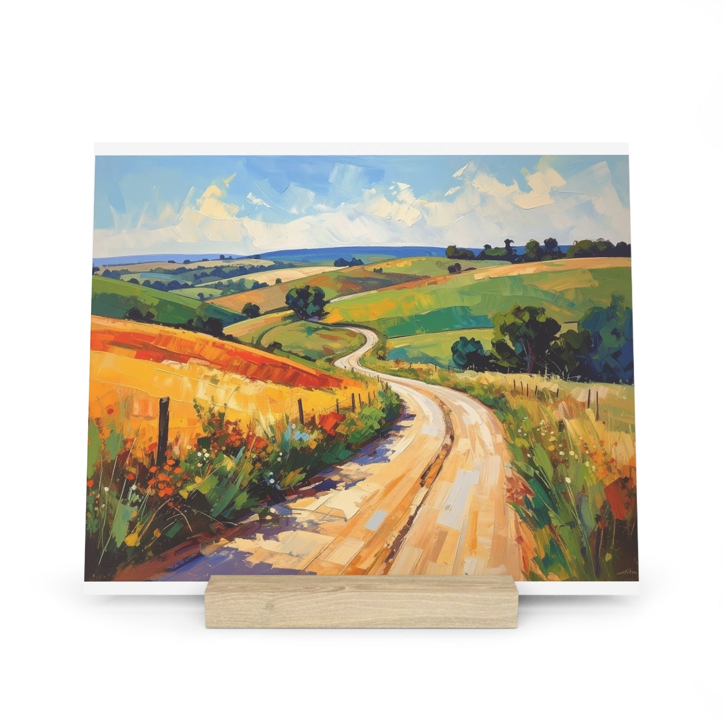 Lazy Country Road #3 - Gallery Board with Stand