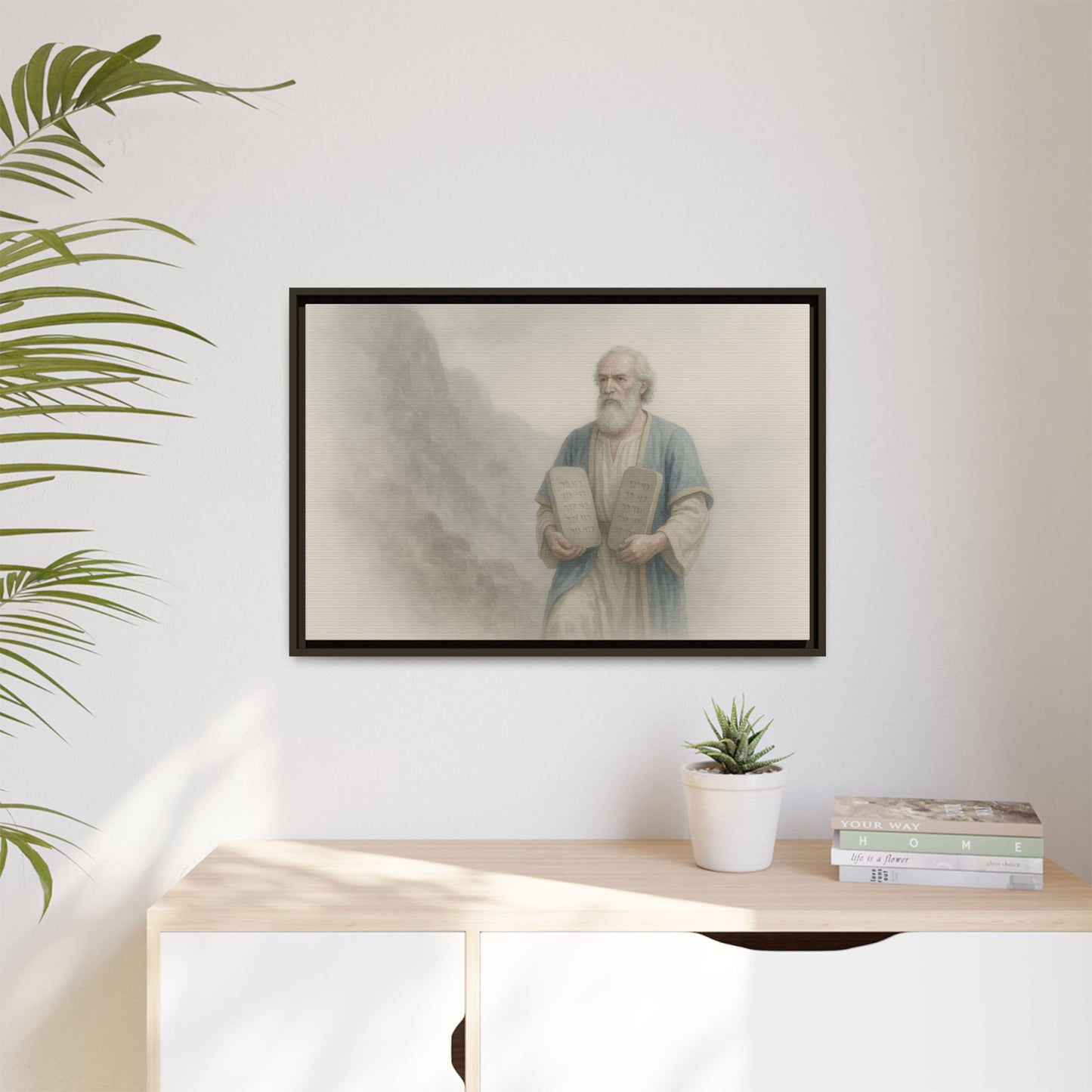 Moses Comes Down from the Mountain - Framed Canvas
