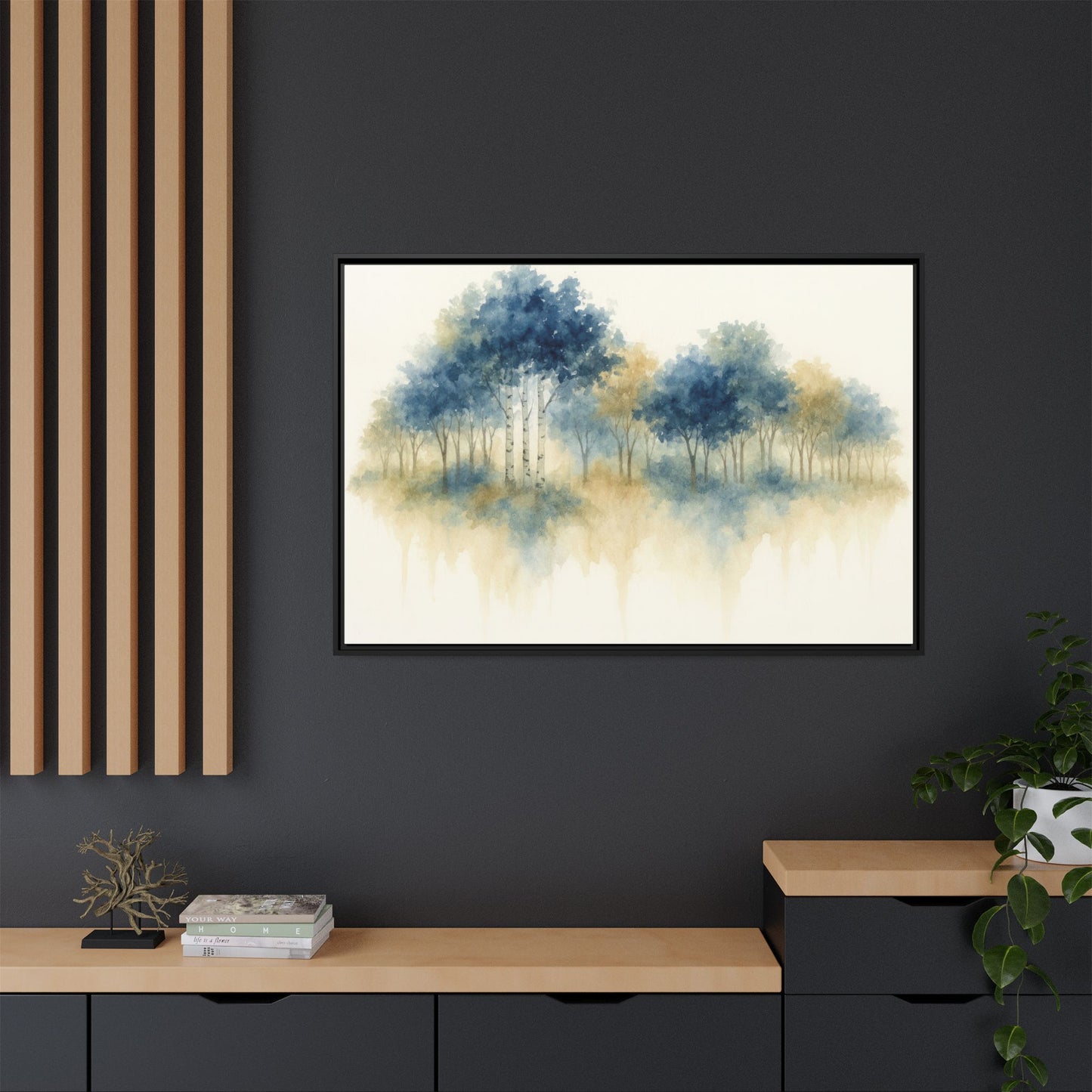 Floating Aspen and Birch Forest - Framed Canvas