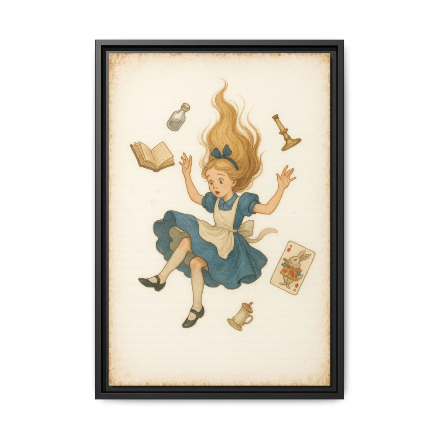 Alice Down the Rabbit Hole - Framed Canvas