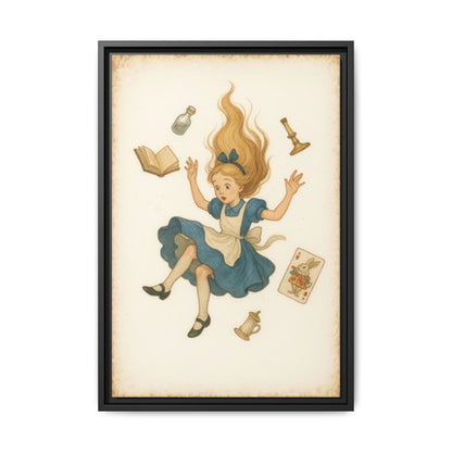 Alice Down the Rabbit Hole - Framed Canvas