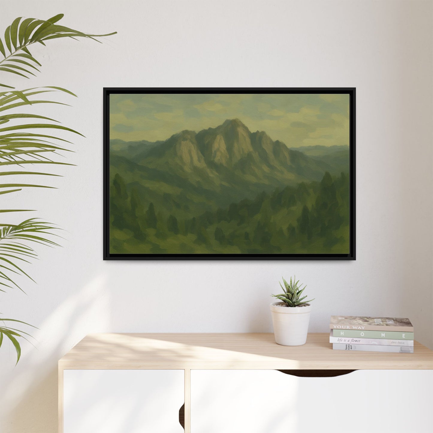 Green Mountains - Framed Canvas