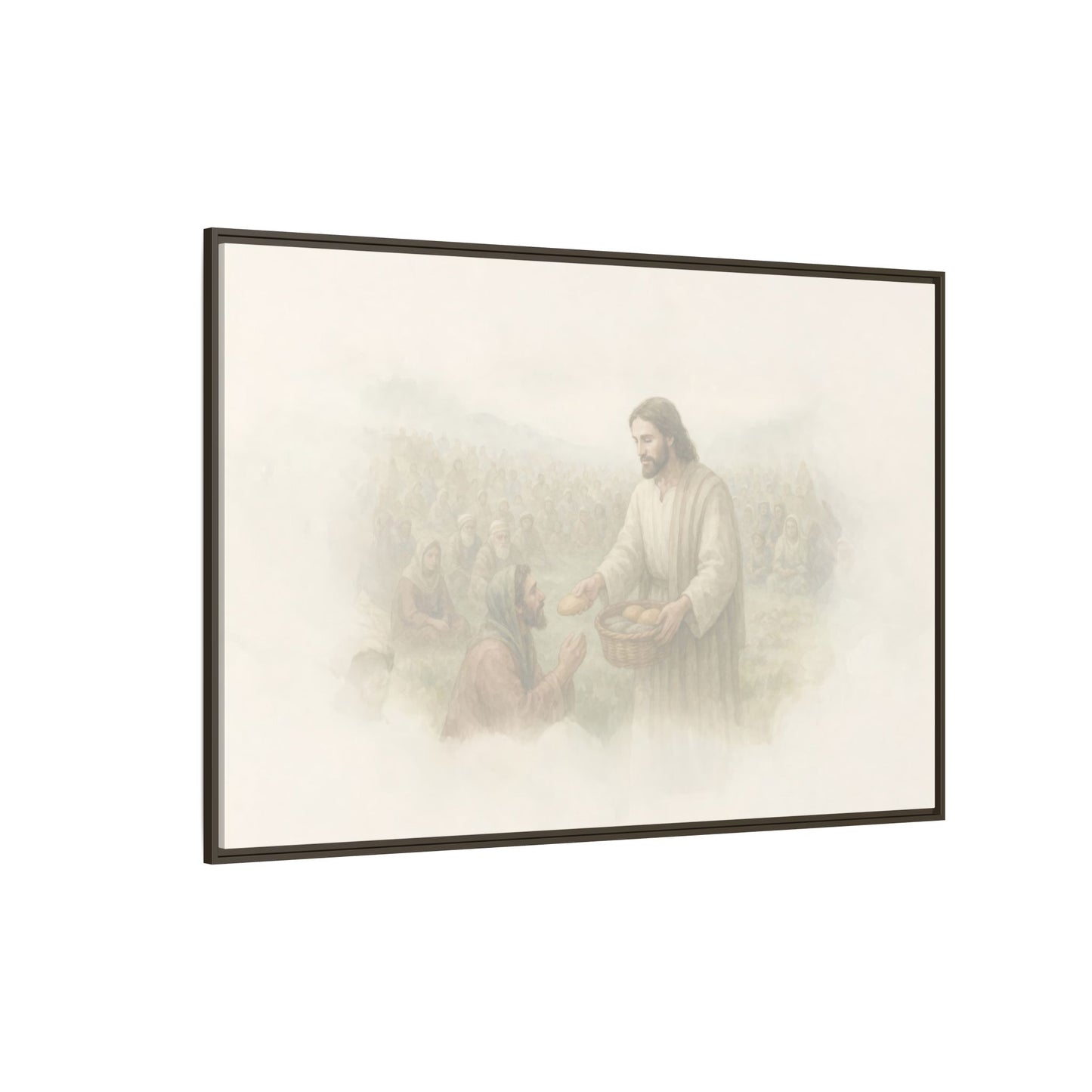 Jesus Feeds The 5,000 - Framed Canvas