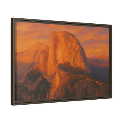 Sunset Over Half Dome - Framed Canvas
