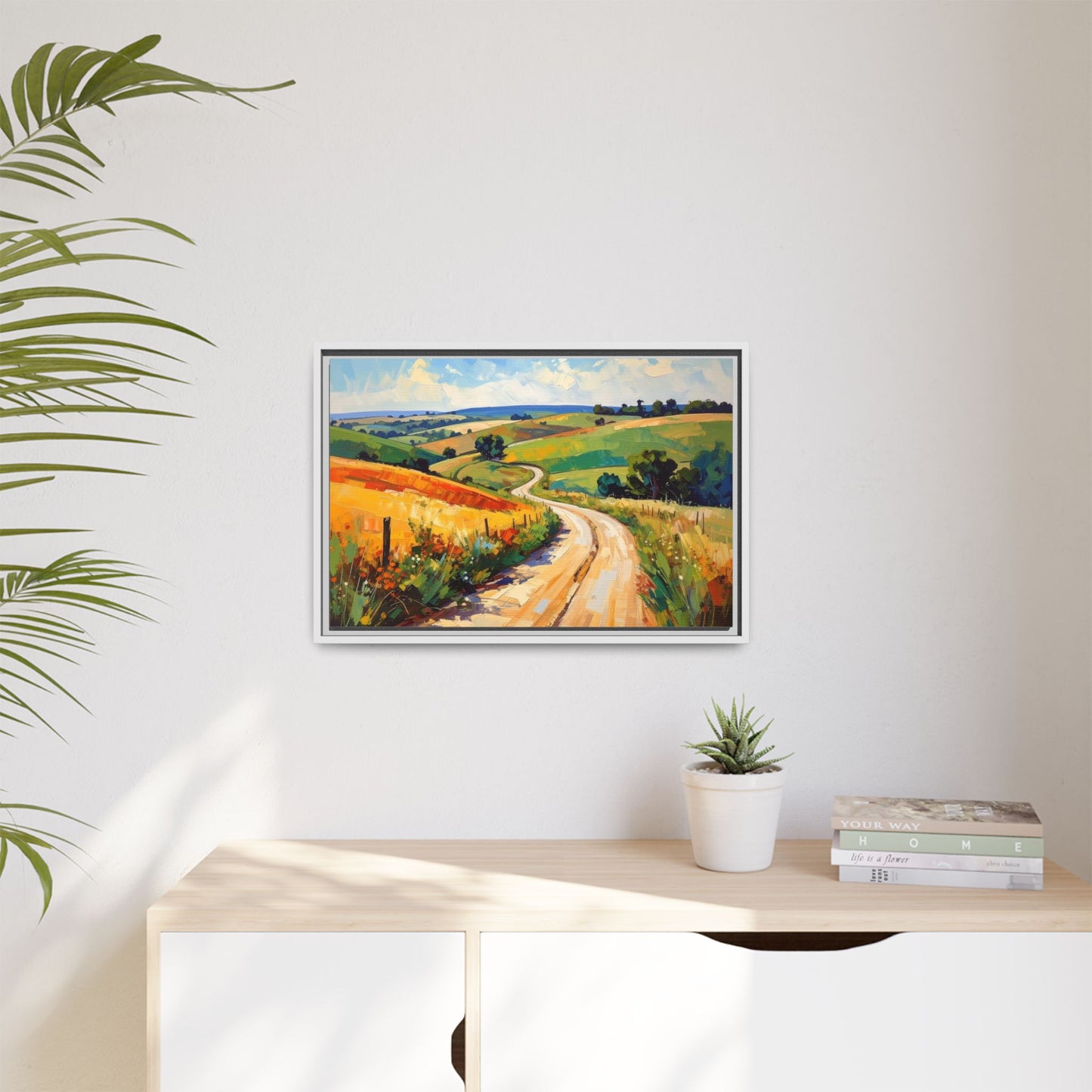 Lazy Country Road #3 - Framed Canvas