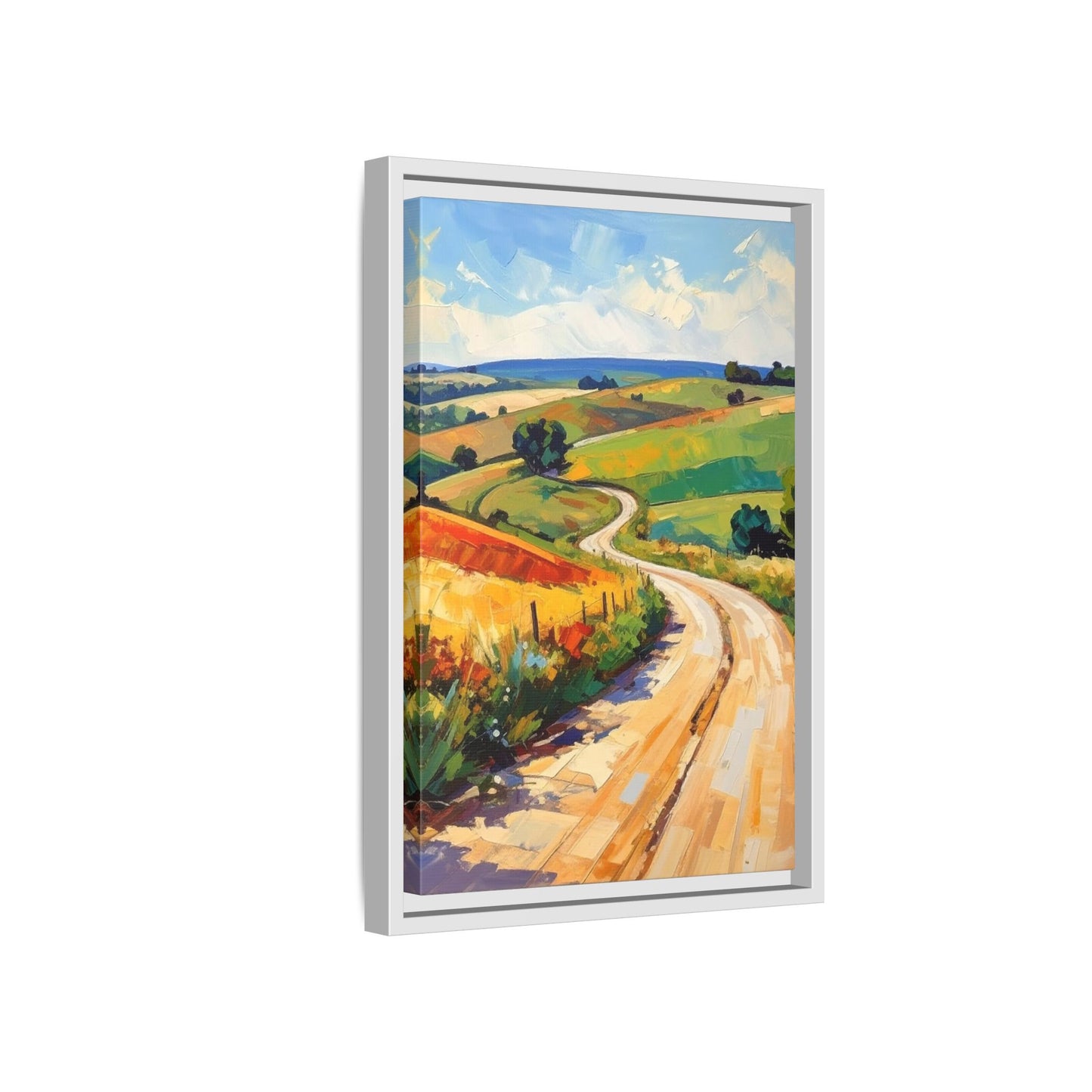 Lazy Country Road #3 - Framed Canvas