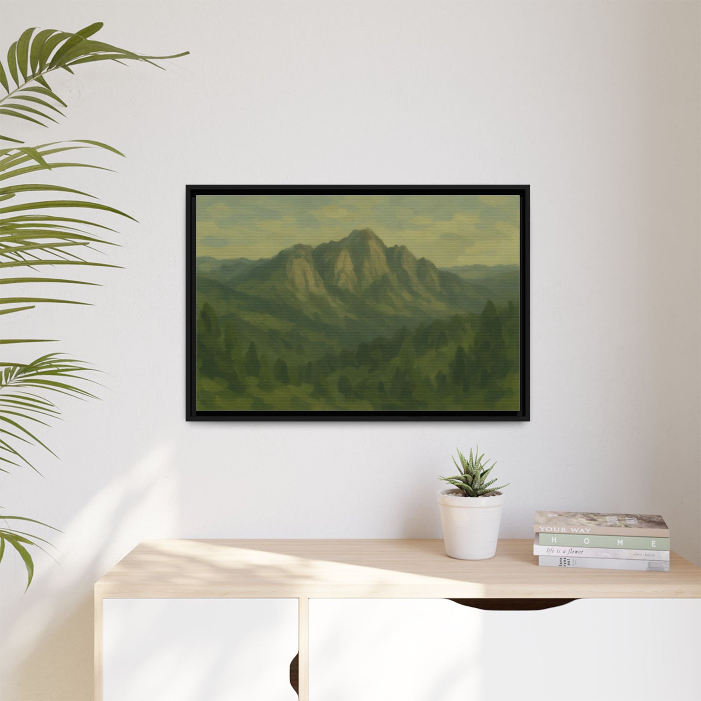 Green Mountains - Framed Canvas