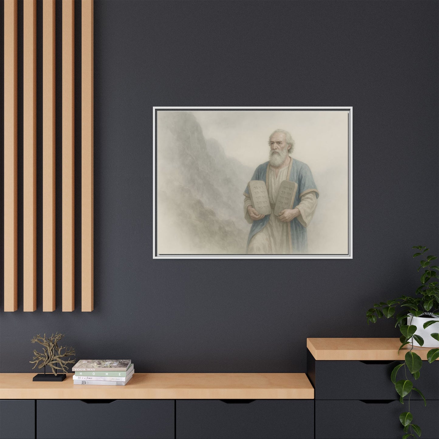 Moses Comes Down from the Mountain - Framed Canvas