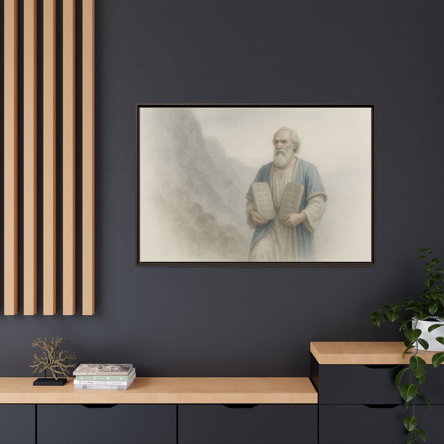 Moses Comes Down from the Mountain - Framed Canvas