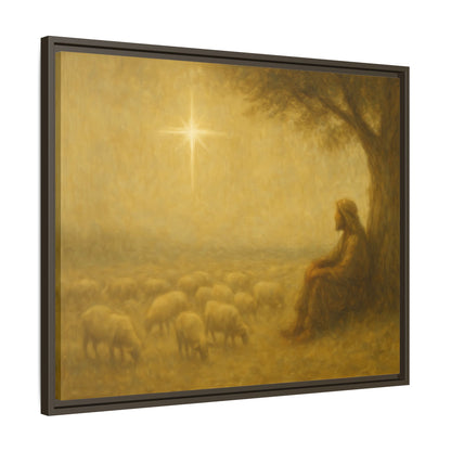 Shepherd In The Field - Framed Canvas