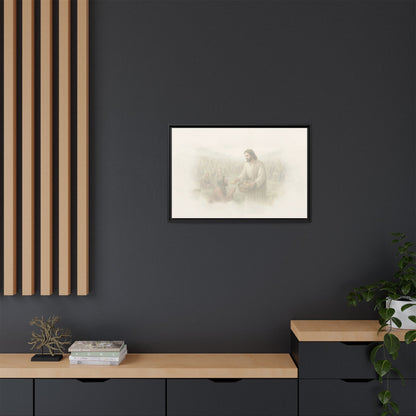 Jesus Feeds The 5,000 - Framed Canvas
